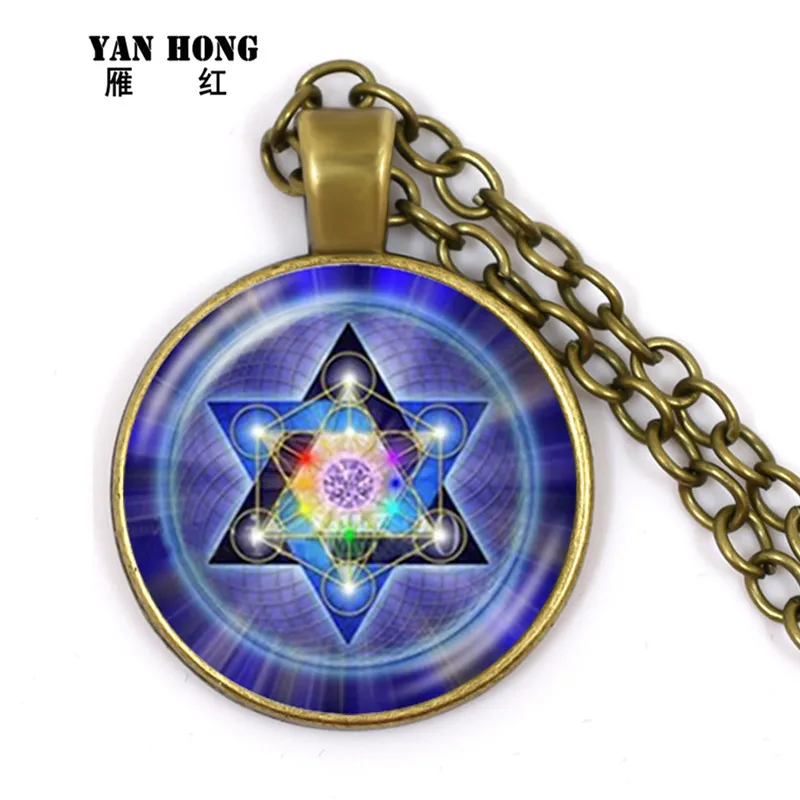 Кулон Metatron в виде священного кубика ожерелье с геометрическим цветком жизни