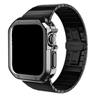 Ремешок из нержавеющей стали и ТПУ для Apple Watch 7 45 мм 41 мм Band Series 6 SE 5 4 44 мм 40 мм, чехол для iWatch 3 42 38 мм, 2 шт.