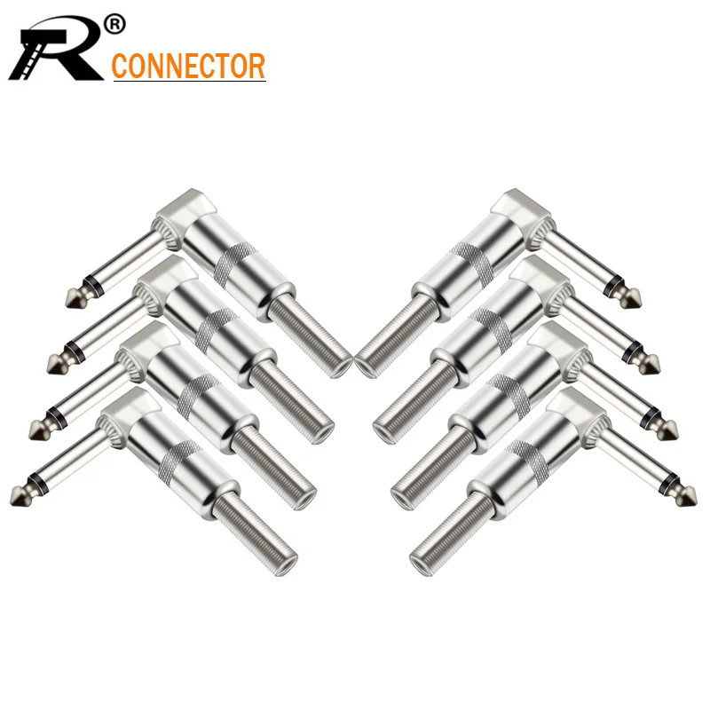 Прямоугольный разъем для микрофона 6 35 мм в сборе 3 моно никелированный аудио