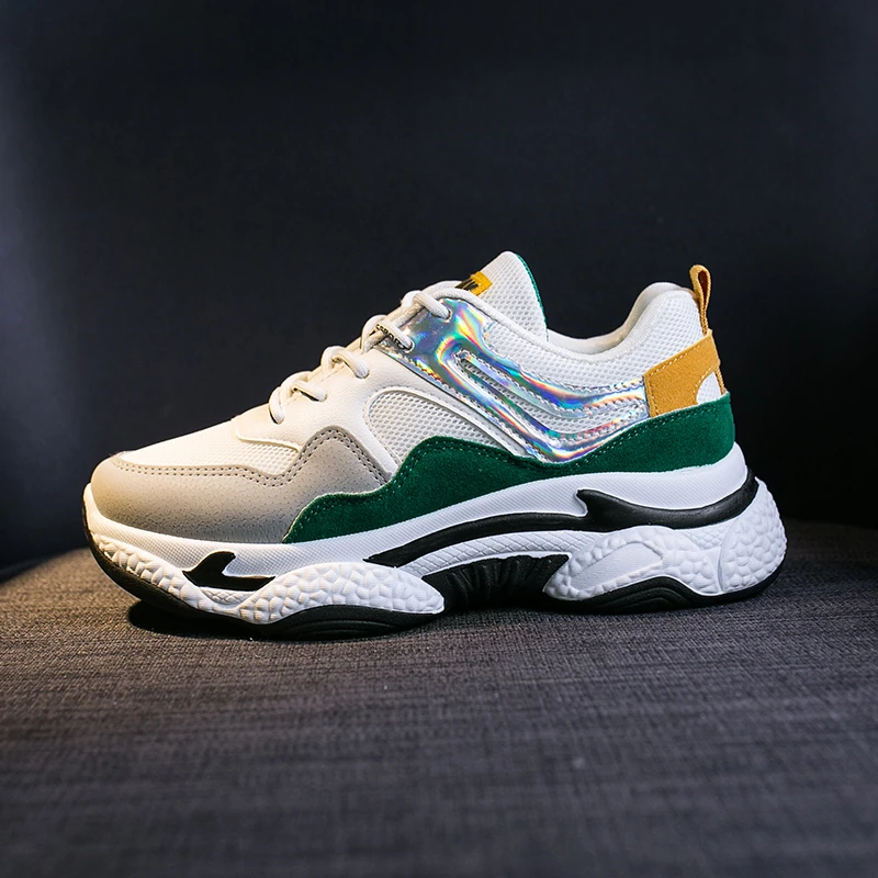 Женские кроссовки на массивной платформе модные спортивные смешанных цветов в