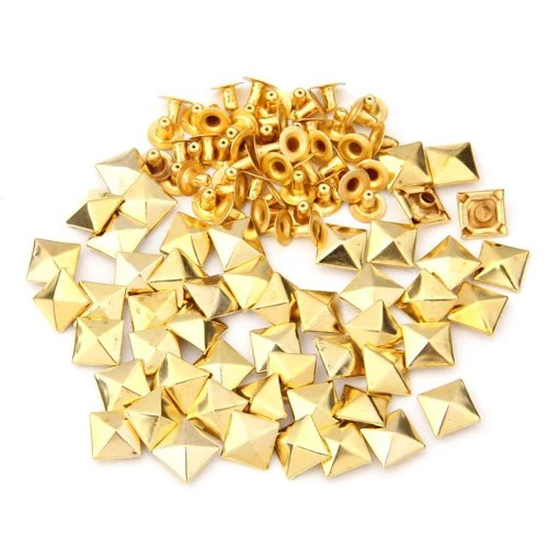 Аксессуары для обуви 50 комплектов Золотые Квадратные пирамидные шипы с