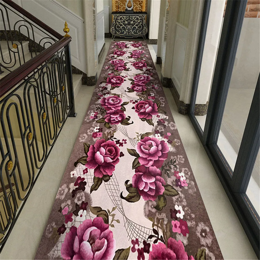 

Цветочный ковер для коридора, прикроватный коврик для спальни, фланелевый мягкий Противоскользящий коврик для кухни, балкона, гостиной