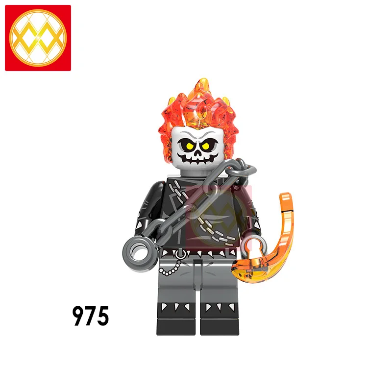 XH975 Hello Boy Ghost мотоциклист Гидра строительные блоки Surfur Firestorm Robocop Blade Supervillians красные игрушки в форме черепа детские подарки - Цвет: XH975