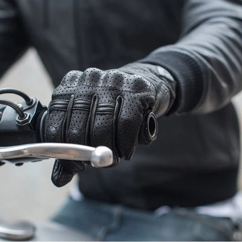 

Мужские мотоциклетные перчатки из козьей кожи, перчатки из натуральной кожи для мотокросса, с сенсорным экраном, для езды на велосипеде по б...