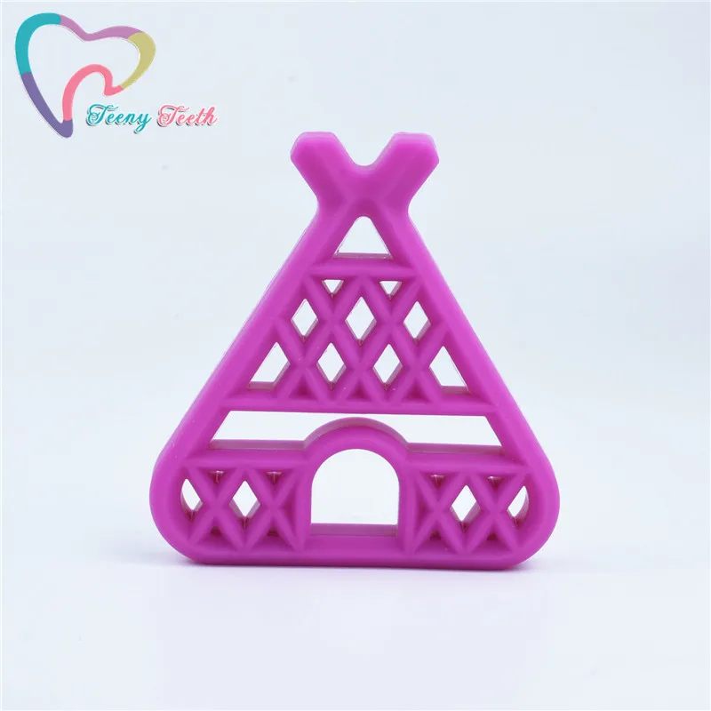 Fuchsia 1 шт., не содержит бисфенола, силиконовый Прорезыватель для зубов, детский прорезыватель, подарок для медсестры, сделай сам, Прорезыватель зубов, ювелирные аксессуары, игрушка для кормления, силиконовый Прорезыватель Типи - Цвет: Fuchsia