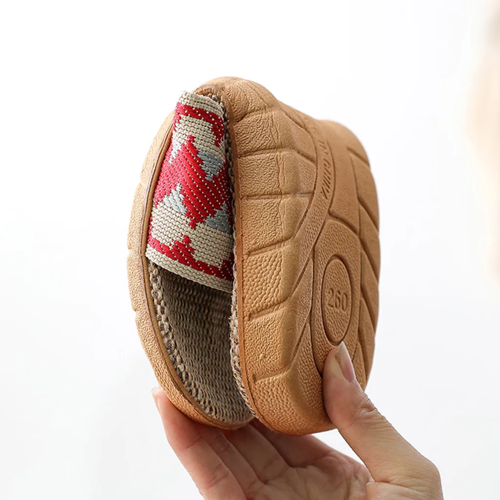 

Womens Couples Fashion Casual Anti-slip Linen Home Indoor Slippers Comfort Shoes Casual wild 2020 new personality comfortable