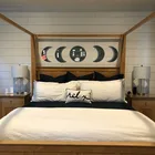 Бохо стиль деревянная Тройная полка в форме Луны набор настенный Декор хрустальный дисплей Луна фазы деревянные полки полумесяц эфирное масло стойка