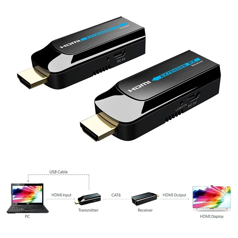 До 50 м LKV372S HDMI-совместимый удлинитель Full HD 1080p @ 60 Гц более RJ45 CAT6/6A/7 сетевой кабель
