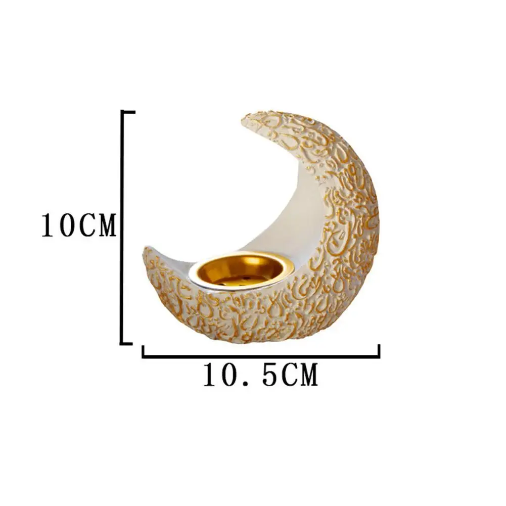 

Arab Ramadan Moon Crescent Resin Incense Burner EID Ancient Elegant European Tabletop Decoration Aromatherapy Burner