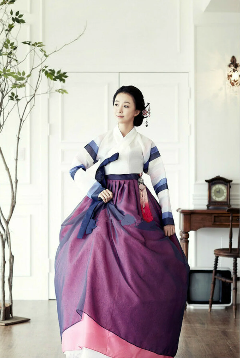 Женское модное платье Hanbok сделанное на заказ корейское традиционное женское с