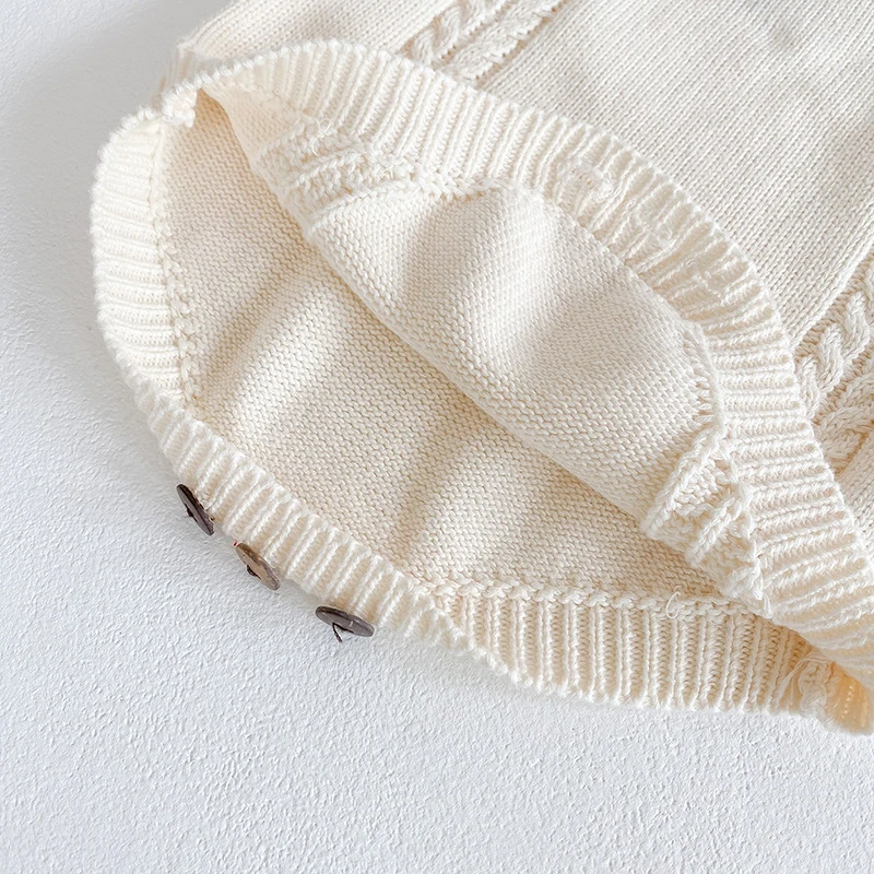 

Korean Style Toddler Baby Girl Knitting Romper Doll Collar Autumn Winter Infant Baby Girls Jumpsuit Baby Girls Knitting Clothes