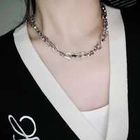 hoyon european and american light luxury ins style personality exaggerated d letter necklace short clavicle chain