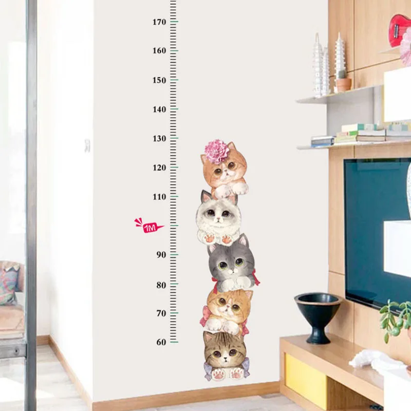 Наклейка на стену с изображением мультяшных котов для детской комнаты спальни