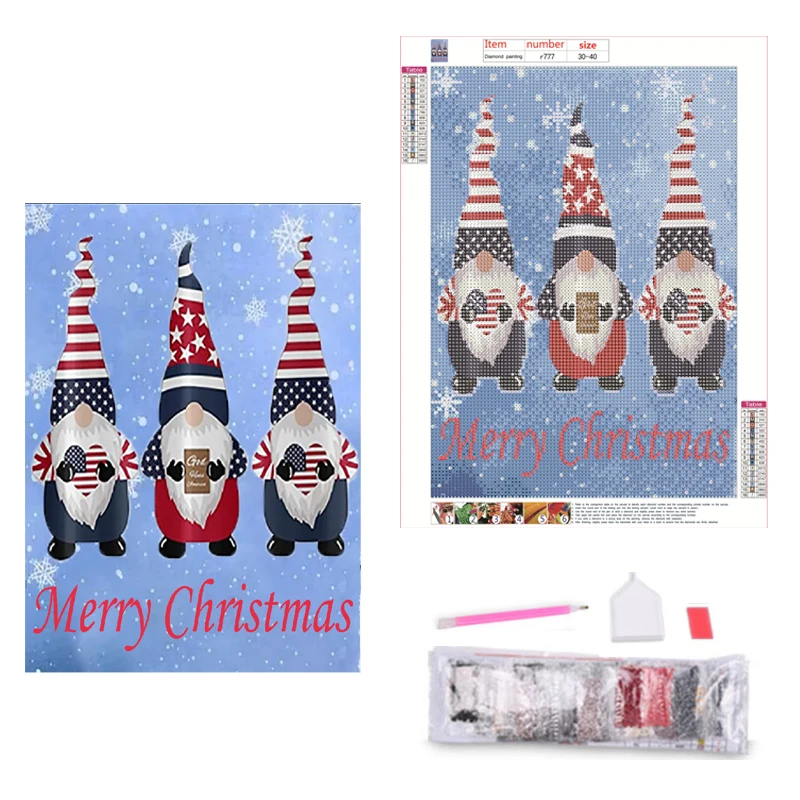 

Christmas 5D DIY Diamond Painting Round Full Drill Diamond Embroidery Mosaic Picture Cross Stitch Kits Handicrafts Home Decor
