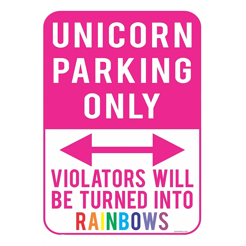 Винтажный Декор для дома Единорог парковка только металлическая вывеска паба