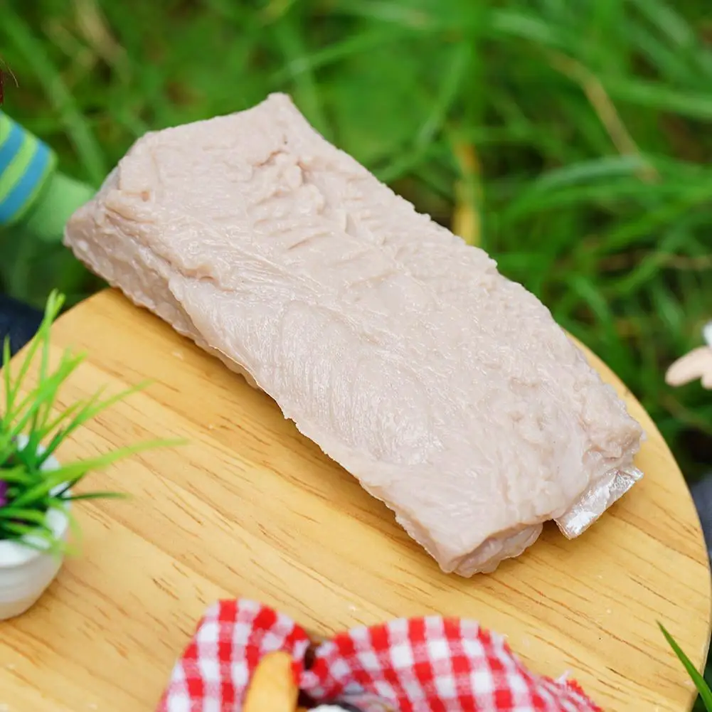 

1Pc Pretend Plays Mini Dollhouse Kitchen Food Simulation Ribs Shooting Pig Decoration Model Pork Props Accessories Scene A5V9