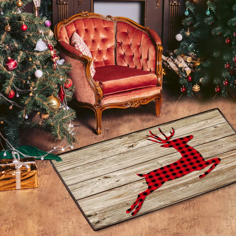 

Christmas Carpet Crystal Velvet Carpet Anime Rug Door Mat Entrance Floor Mat Deer Rug Happy New Year Carpet