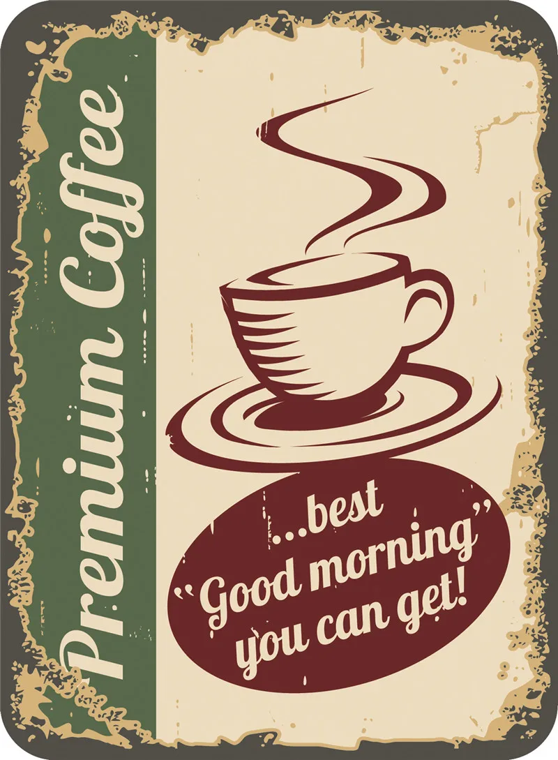 Металлическая пластина Кухня украшения Кофе вывеска магазина Спальня настенные