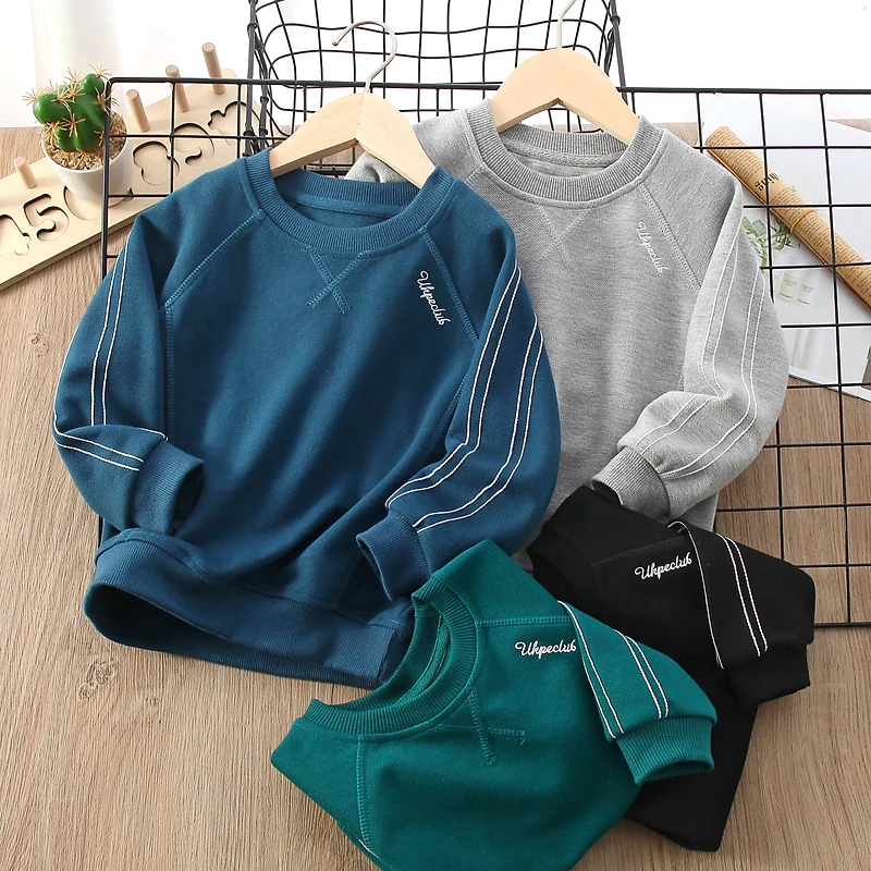 

2021 Spring Autumn 3 4 5 6 7 8 9 10 11 12 Years Long Sleeve Pullover Handsome Cotton Raglan Sleeve Sweatshirt For Kids Baby Boy