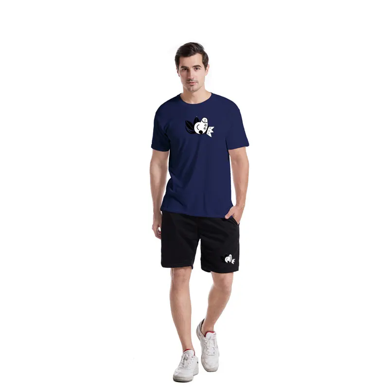 

Summer Pure Cotton Jogging Sports Loose Sweatshirt+Sweat Pants Suit Fashion Tide Cartoon Print Chort Sleeve T Shirt Casual Tops