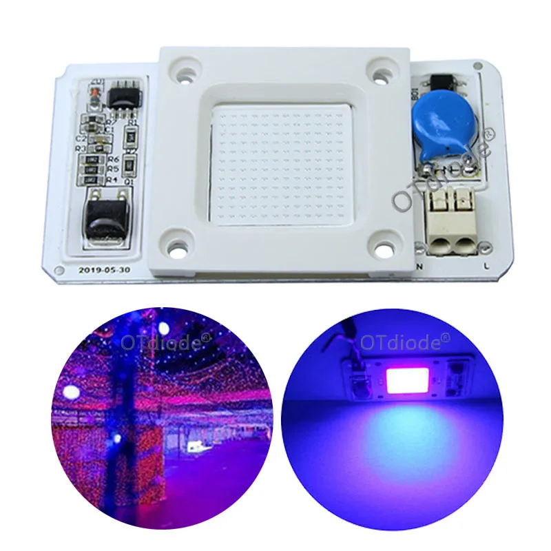 220V 50W Led черный светильник УФ лампы постоянного тока чип 365 нм 395 ультрафиолетового