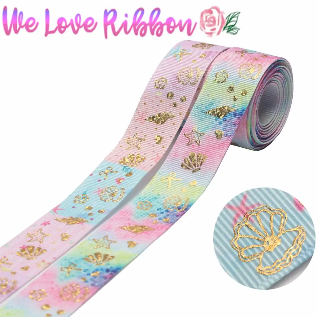 1 &quot25 мм голограмма Золотая фольга в виде Ракушки Морская звезда напечатанная