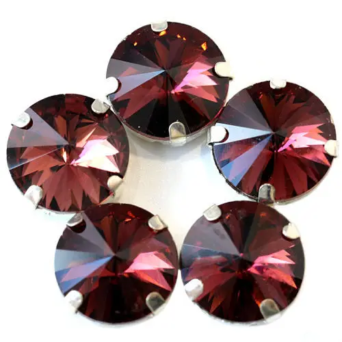 Light Amethyst Круглый Rivoli много цветов пришить коготь стразы прозрачные стеклянные стразы круглые пришить стразы украшения для свадебного платья Y1770 - Цвет: Light Amethyst