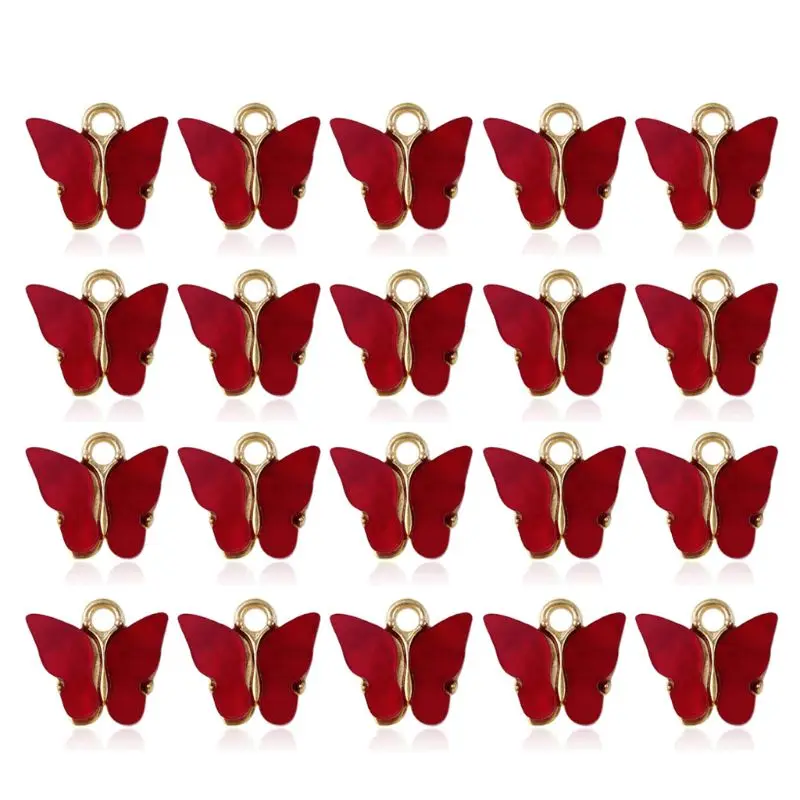 

20Pcs Colorful Acrylic Butterfly Charms Pendant for DIY Necklace Bracelet Earrings Jewelry Making Crafting 8 Colors