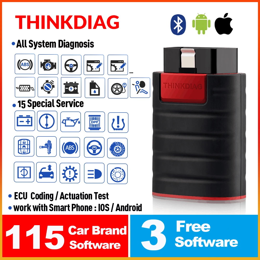 Thinkcar thinkdiag Bluetooth obd2 автомобильный полный диагностический инструмент obdii
