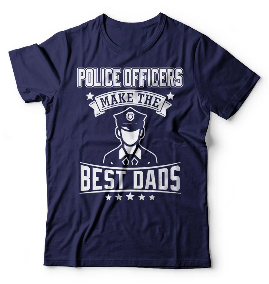 Полицейский папа футболка подарок на день рождения Рождественский из чистого