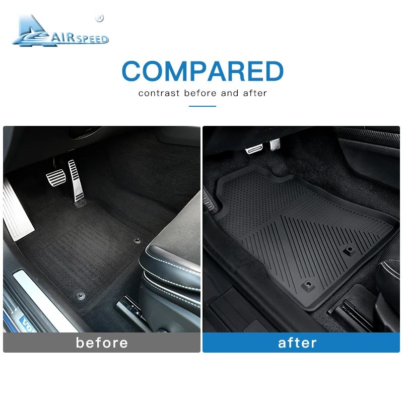 Автомобильные коврики AIRSPEED силиконовые для Ford Mustang 2015 2016 2017 2018 2019 аксессуары