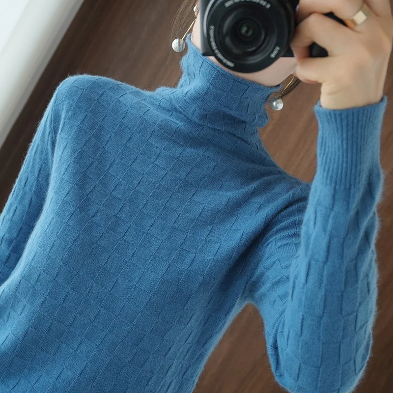 

Korean Knit Sweater Inner Base Pullovers 2020 Autumn And Winter New Cashmere Sweater Women Loose Turtleneck Female
