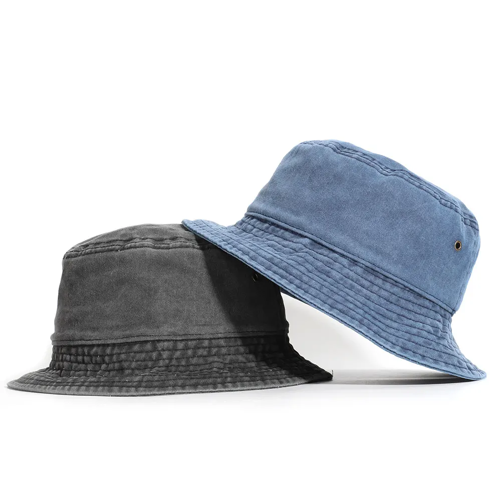 Панама женская однотонная из денима куб шляпа рыбака белая черная унисекс 2021 |