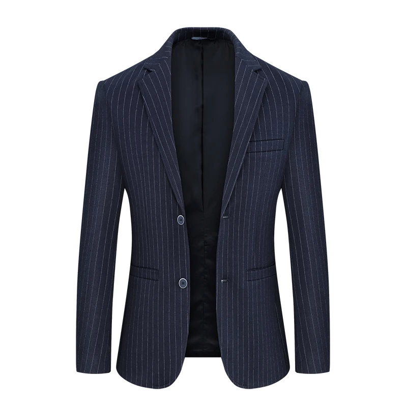 

Classic Striped Men's Suit Jacket Autumn/Winter New High Quality Slim Single Jacket Coat Business Casual Formal Men's Blazer