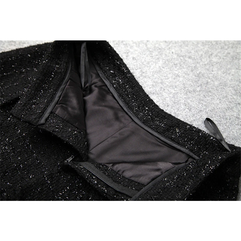 

Top Brand Fashion Winter 2Pcs Suit Set 2018 Women Designer Long Sleeve Tweed Woolen Jackets and Shorts Suit Set Lady Office Set