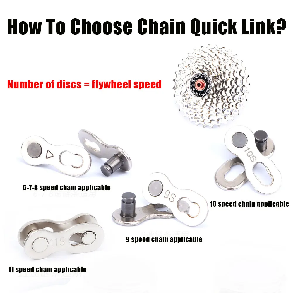 

5 Pairs of Bike Chain Quick links Mountain Bike Chain Missing Quick Connector to Connect Main link Speed is 6 7 8 9 10 11