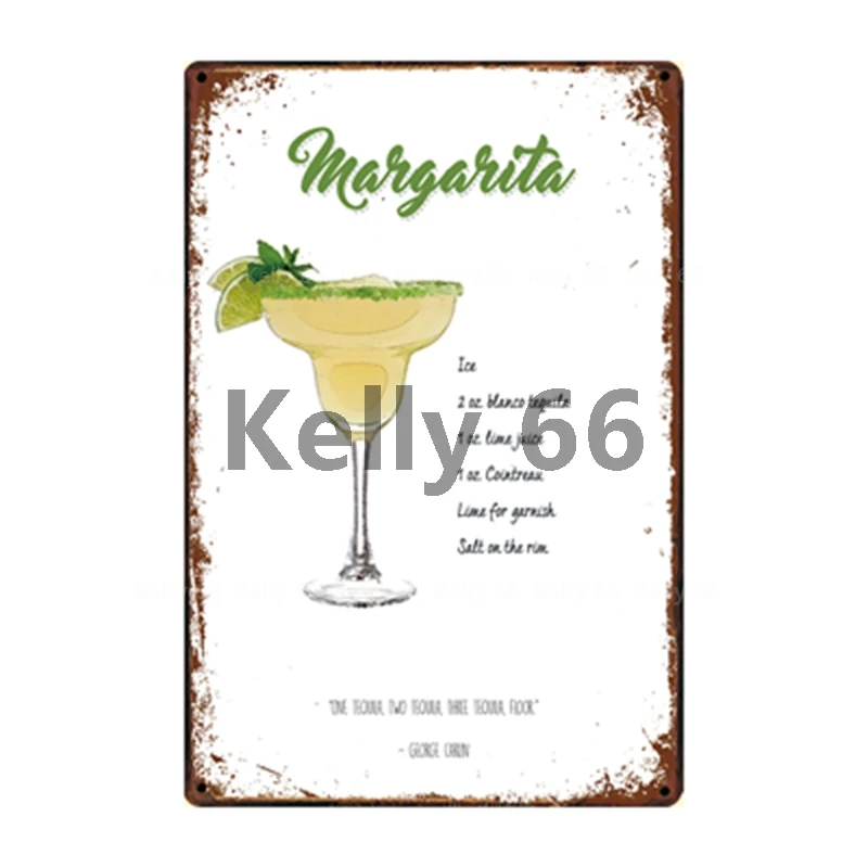 [Kelly66] коктейль Куба Mojito виски Sue Маргарита водка Металлический Знак Домашний