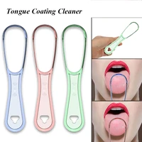 new simple useful tongue scraper fresher breath oral care cleaning tool health care oral hygiene reusable tongue brush