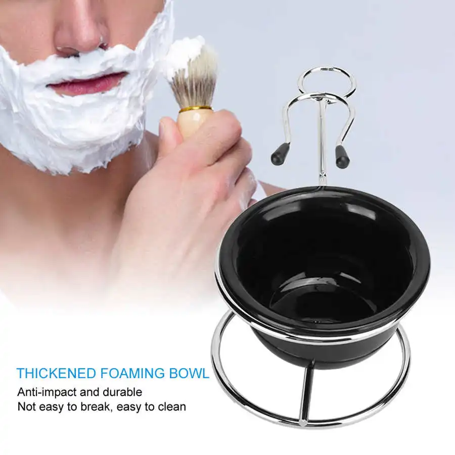 

Professional Metal Shaving Stand Holders Foaming Soap Bowl Beard Shaving Tool Set Shave Brush Storage Shaving Bowl Beard Care
