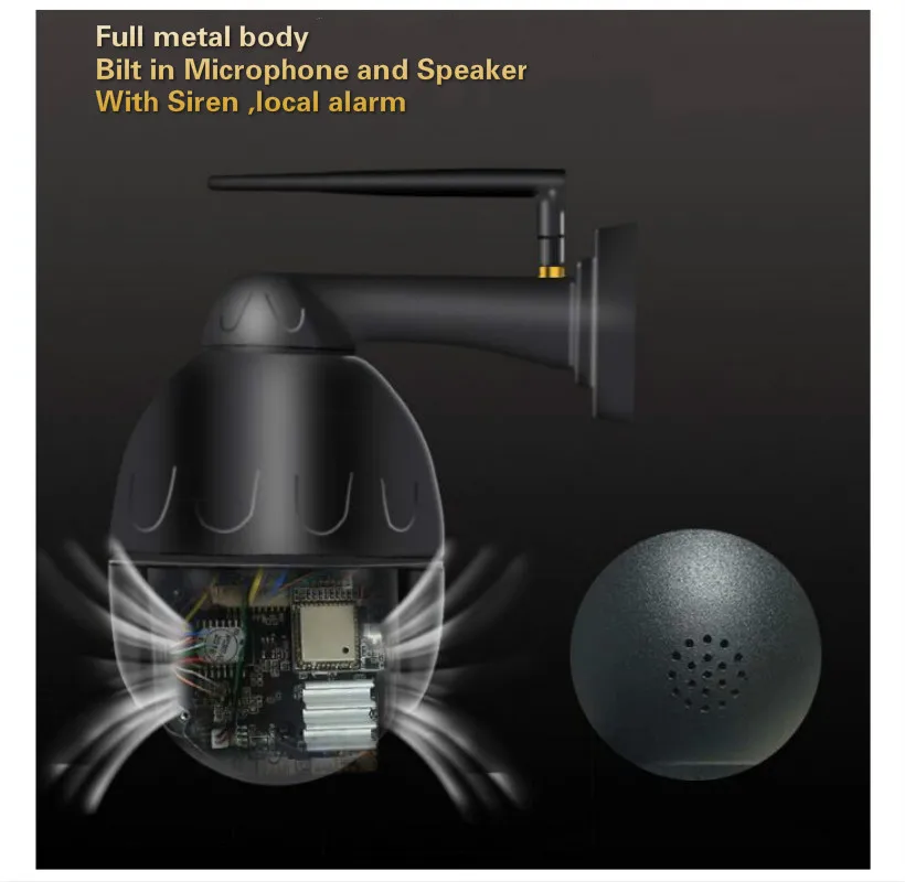 

Waterproof Outdoor H.265 2MP Auto Tracking Smart Wifi PTZ Cameras For Home Office Shopping Mall Store Security Cameras
