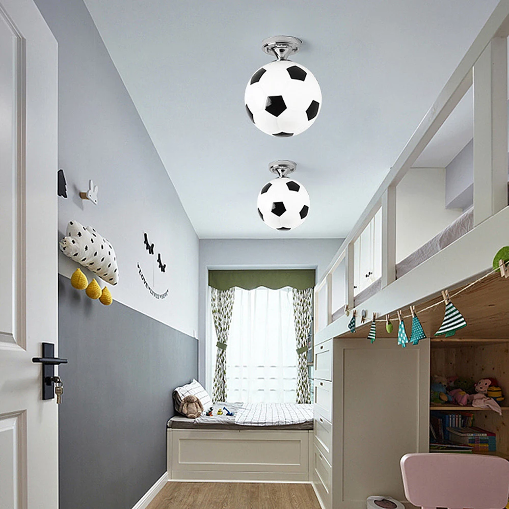 Soccer Ball Ceiling Light LED Lamp Football Style 220V Indoor Lighting Decor for Bar Bedroom Kids Room Lights Fixture | Освещение