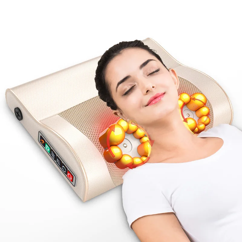 

Электрическая Массажная подушка для шеи, плеч, спины, тела, с подогревом акупрессурный массажер, инфракрасная, для расслабления/снятия боли