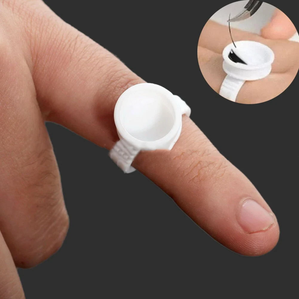 50 шт. пигмент Клей Кольца чернила держатель для бровей Перманентный макияж