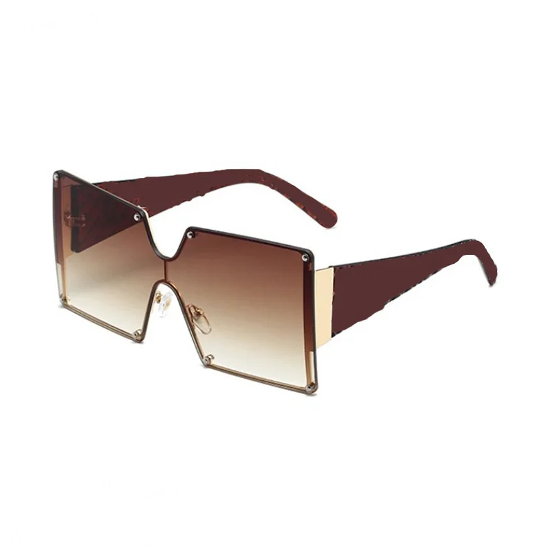 

2020 Eyewear Brand New Sunglasses Women Fashion Square Sunglasses Retro Pattern Leg Eyeglasses Shades Big Frames Oculos De Sol