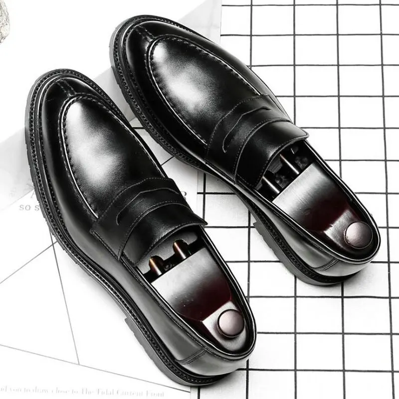 

Туфли-оксфорды мужские кожаные, черные, с острым носком, 445