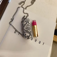 ladies fashion sexy snake print mini one shoulder messenger bag metal chain dating party lipstick clutch fanny pack for women