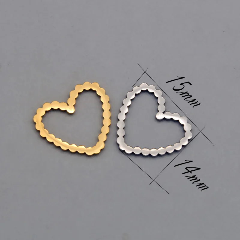 Ажурные подвески в форме сердца из нержавеющей стали золотистого цвета любовь