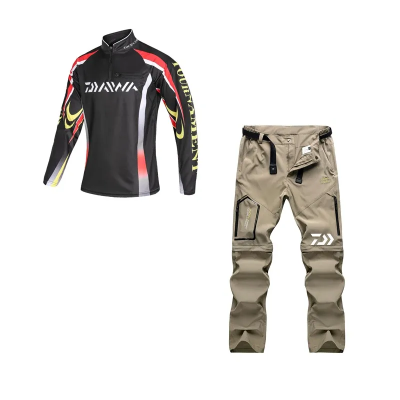 

2021 New Summer Men Clothing Set Spf50+ Anti-uv Sun Protection Long Sleeve Shirt Quick Dry Breathable Fishing Pants