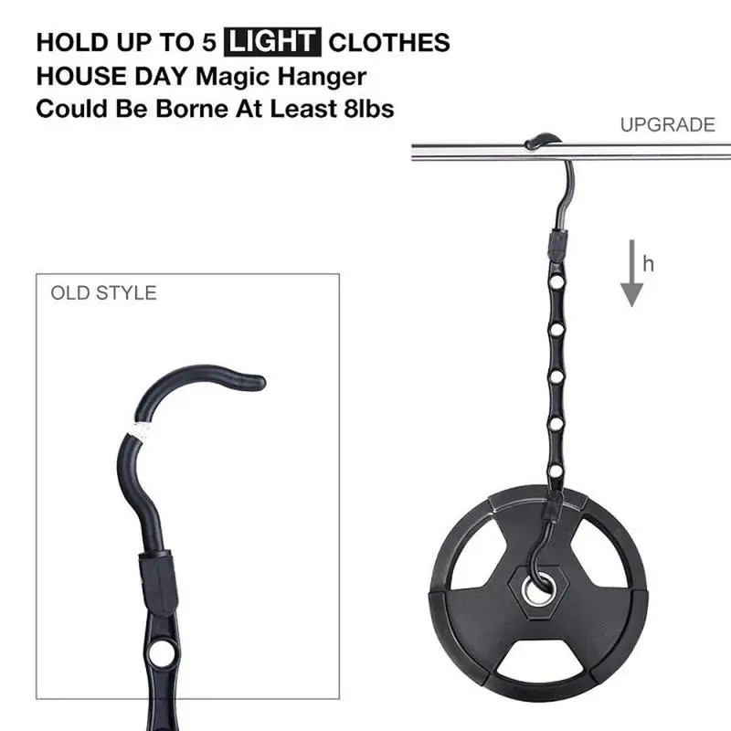 

1Pc Black Cloth Hanger 5 Hole Wardrobe Hanger Storage Saving Space Hook Organizer Hanging U5R2 Plastic Clothes X9K8