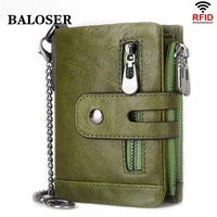 baloser 100 genuine cowhide leather women wallet female purse portfolio portomonee coin bag small mini walet pocket for fashion